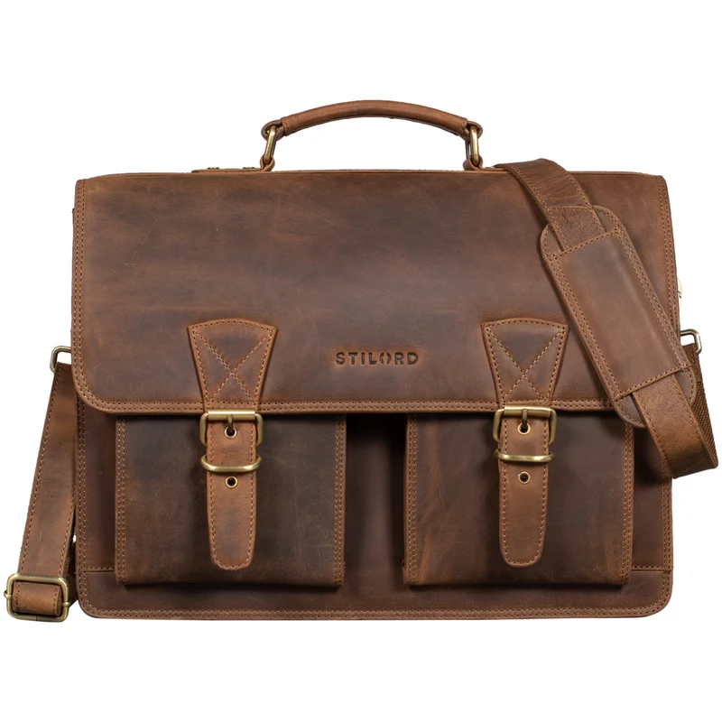 B-WARE "Jeffrey" Lehrertasche Aktentasche Leder