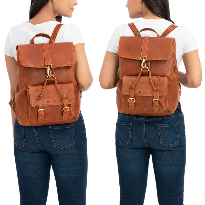"Kacey" Daypack Damen Leder 13.3 Zoll Lederrucksack Unirucksack