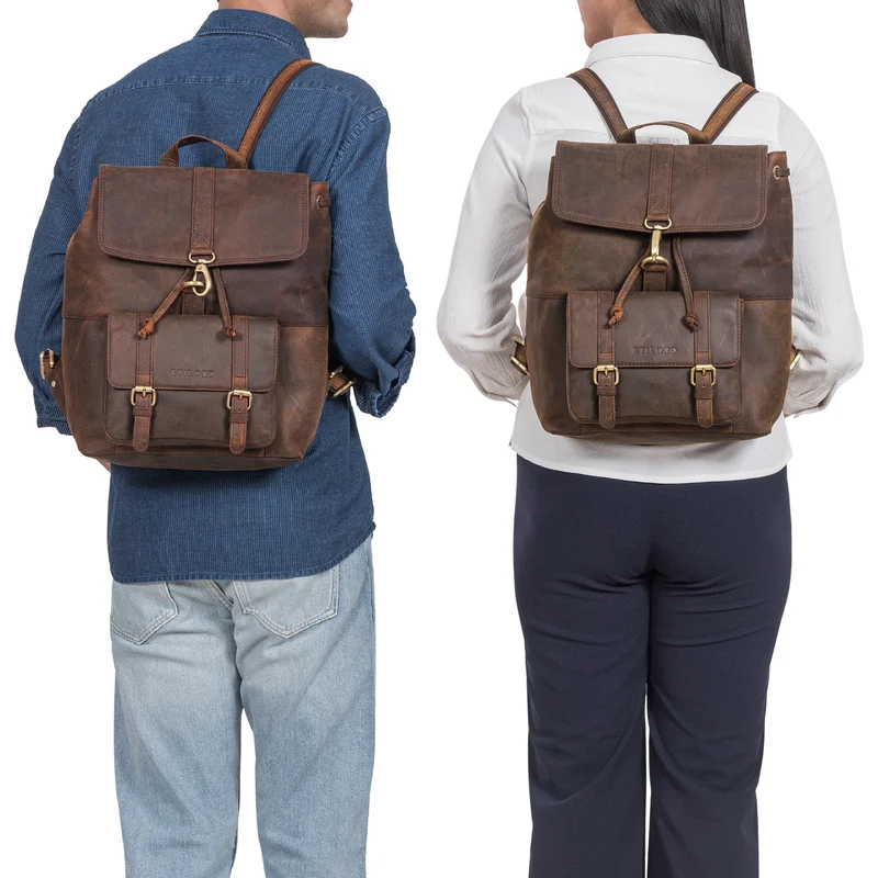 "Kacey" Daypack Damen Leder 13.3 Zoll Lederrucksack Unirucksack