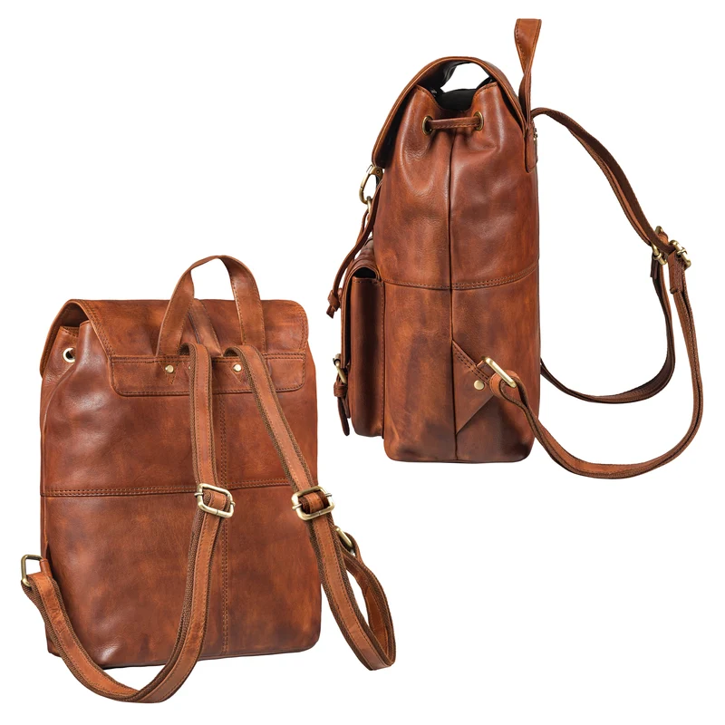 "Kacey" Daypack Damen Leder 13.3 Zoll Lederrucksack Unirucksack