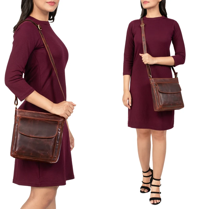 "Melina" Vintage Damen Ledertasche