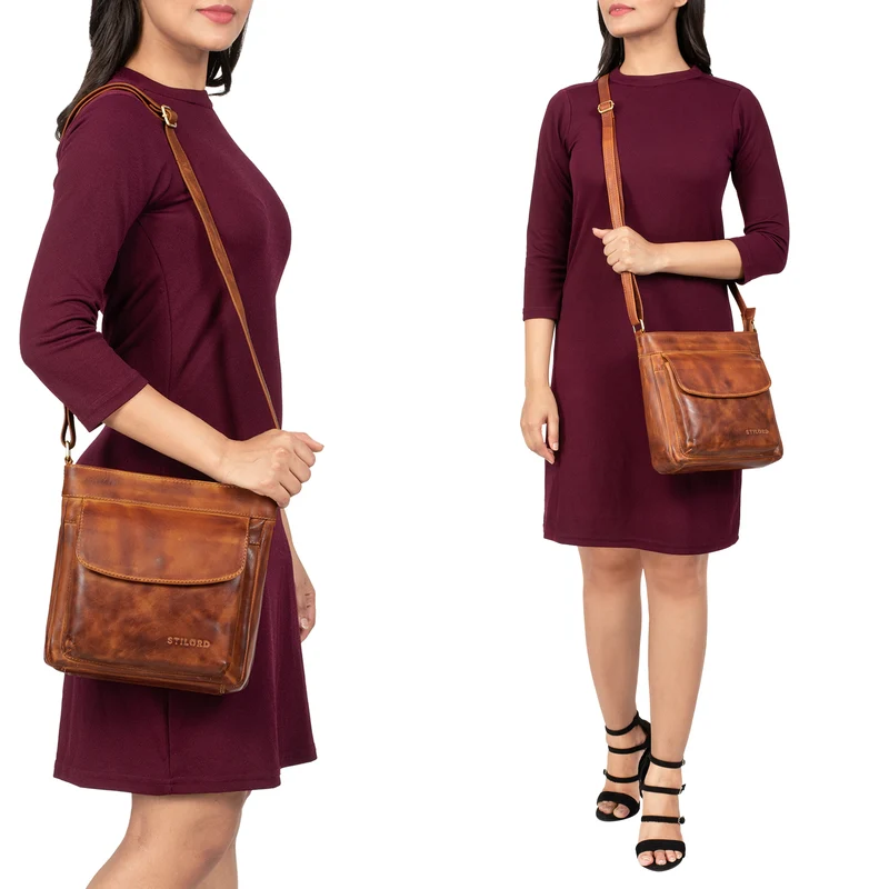 "Melina" Vintage Damen Ledertasche