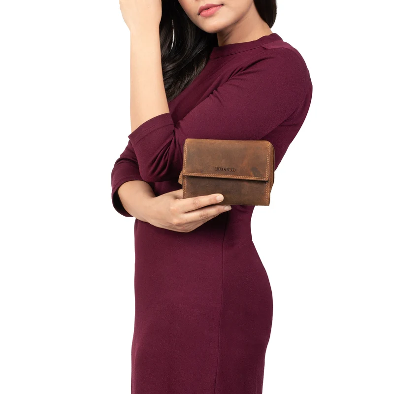"Thea" Damen Geldbeutel Leder RFID mit Geschenkbox
