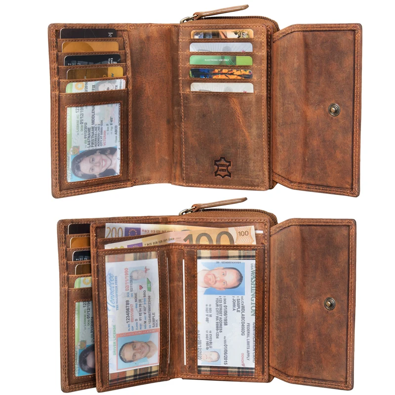 "Thea" Damen Geldbeutel Leder RFID mit Geschenkbox