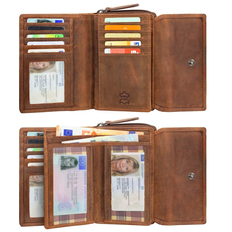 "Thea" Damen Geldbeutel Leder RFID mit Geschenkbox