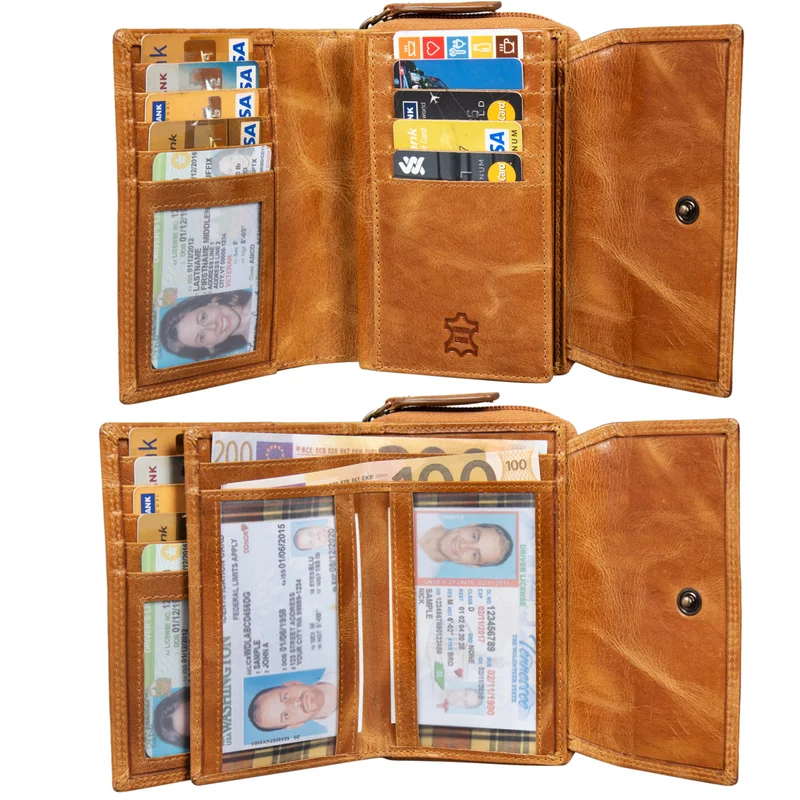 "Thea" Damen Geldbeutel Leder RFID mit Geschenkbox
