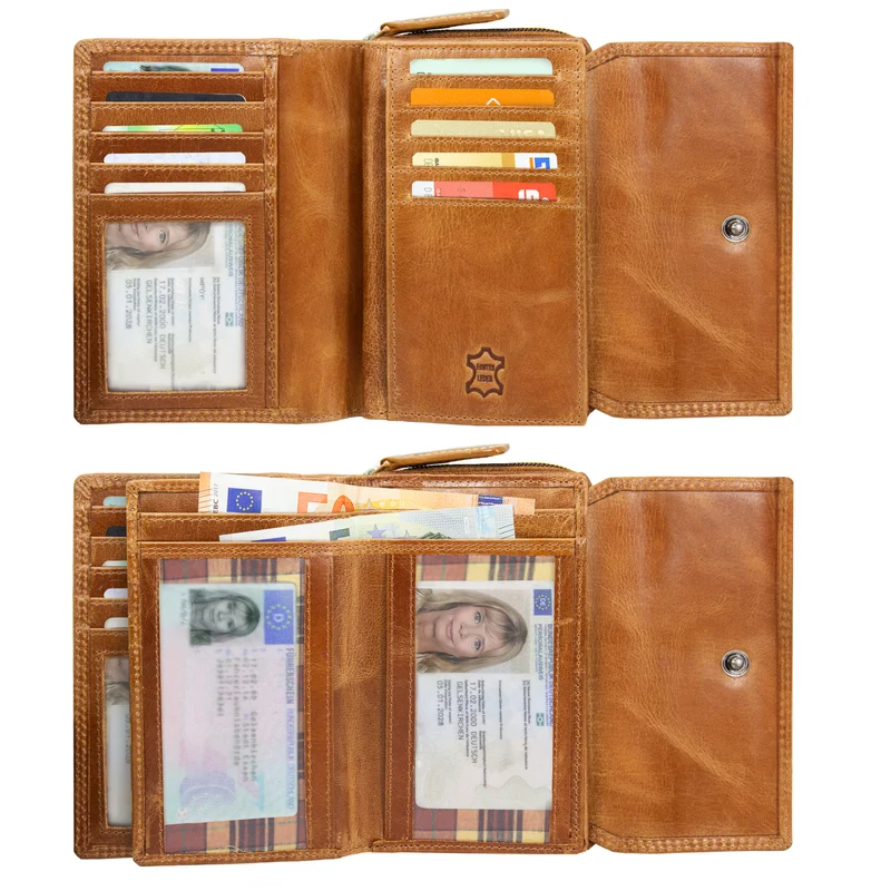 "Thea" Damen Geldbeutel Leder RFID mit Geschenkbox