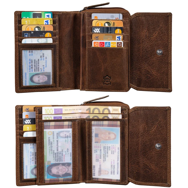 "Thea" Damen Geldbeutel Leder RFID mit Geschenkbox
