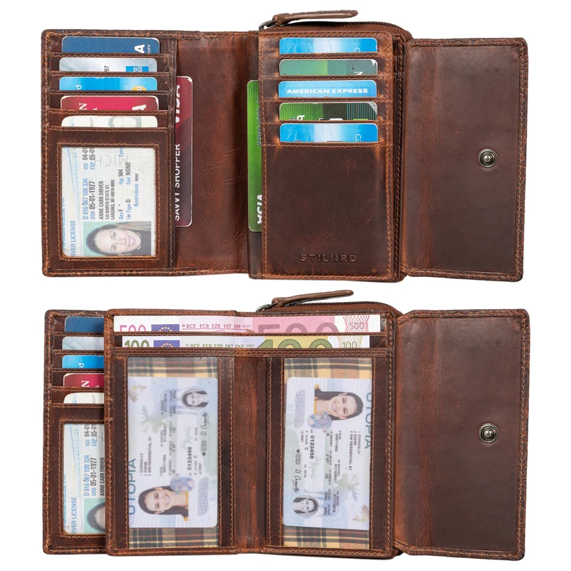 "Thea" Damen Geldbeutel Leder RFID mit Geschenkbox