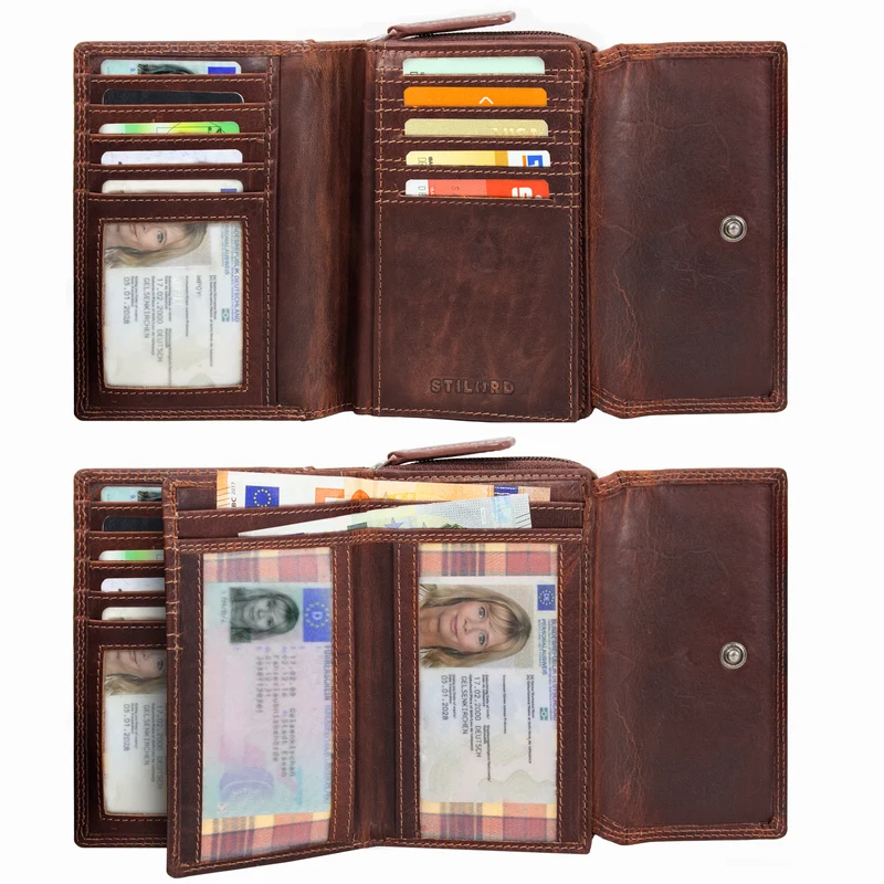 "Thea" Damen Geldbeutel Leder RFID mit Geschenkbox