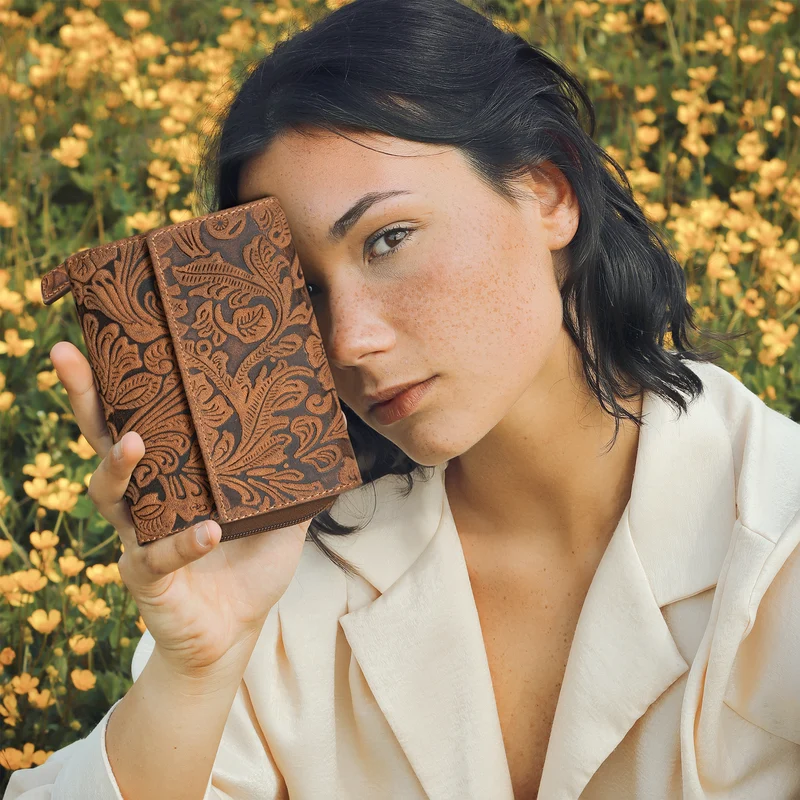 "Thea" Damen Geldbeutel Leder RFID mit Geschenkbox