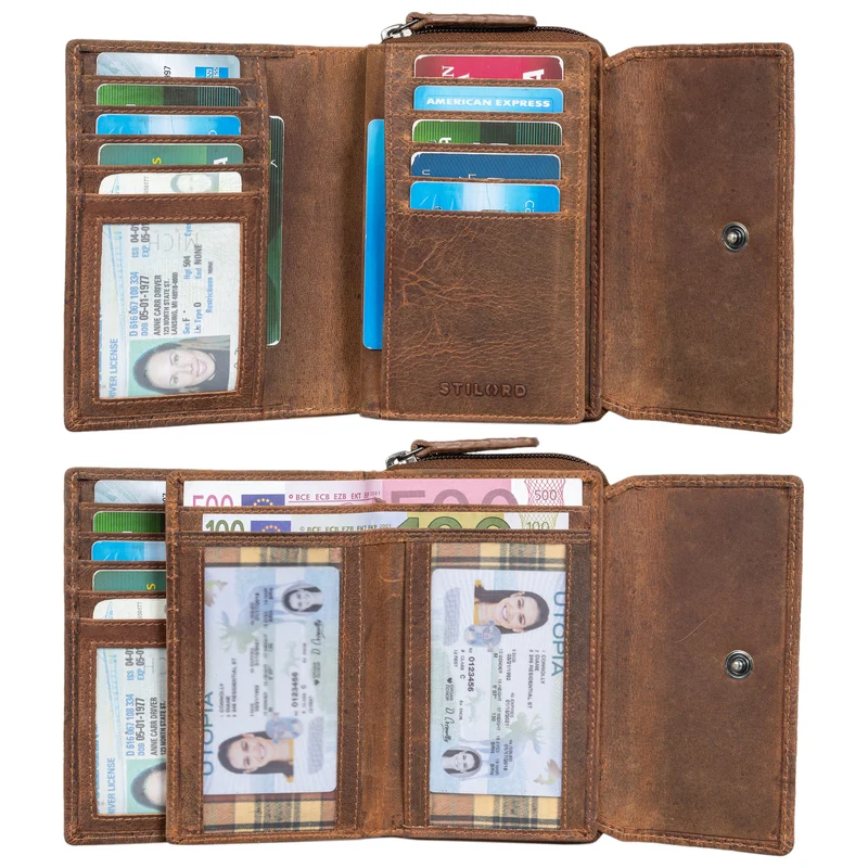 "Thea" Damen Geldbeutel Leder RFID mit Geschenkbox