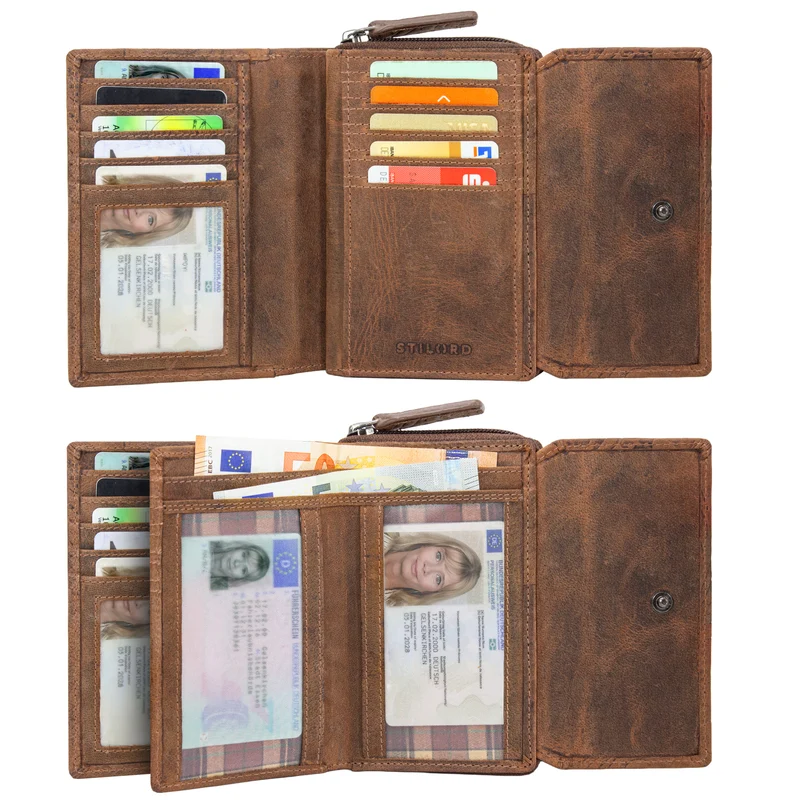 "Thea" Damen Geldbeutel Leder RFID mit Geschenkbox