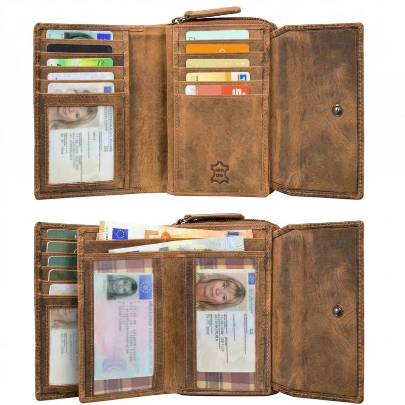 "Thea" Damen Geldbeutel Leder RFID mit Geschenkbox