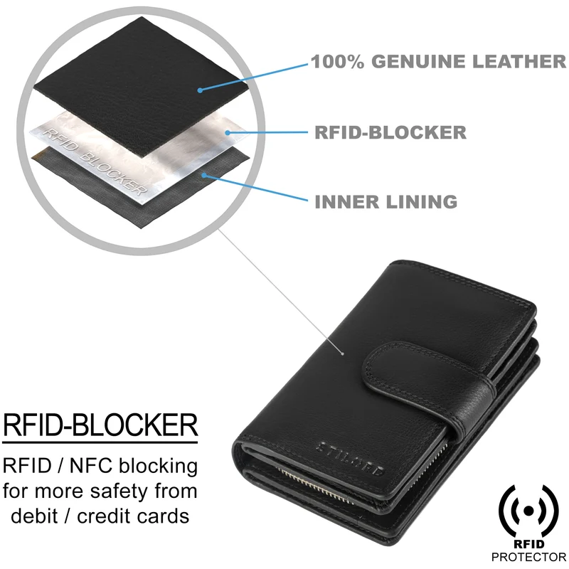"Tilda" Damen Portemonnaie Leder RFID