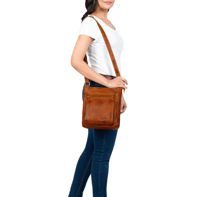 "Kaja" Vintage Ledertasche Damen