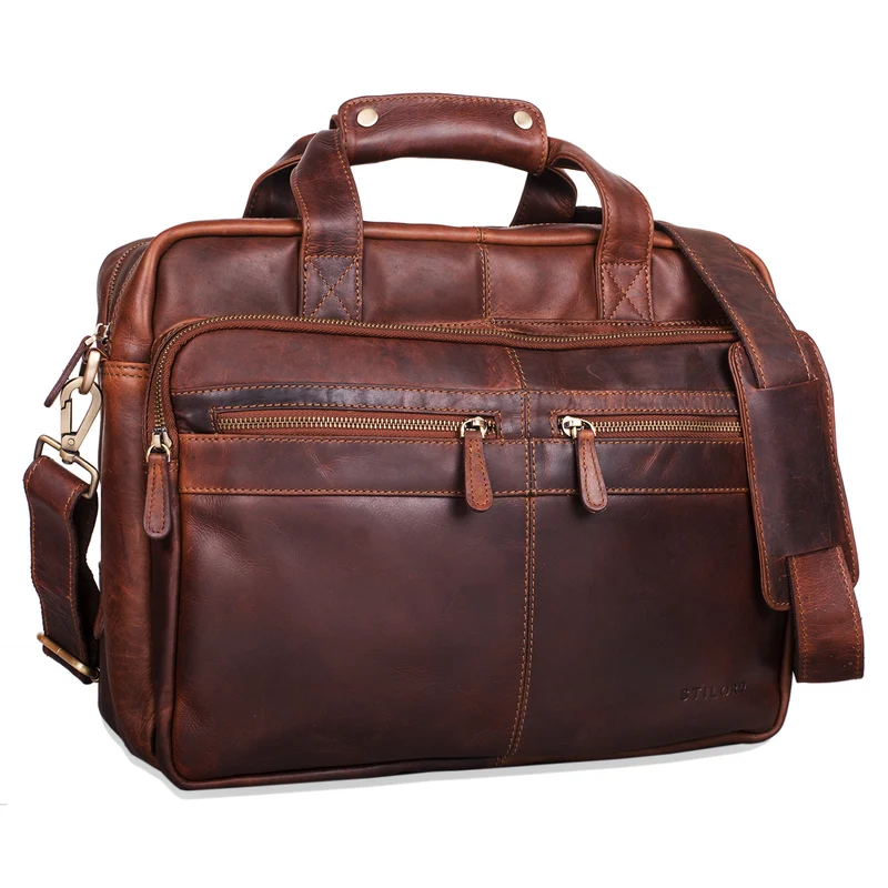 B-WARE "Explorer" Lehrertasche Leder Herren Damen