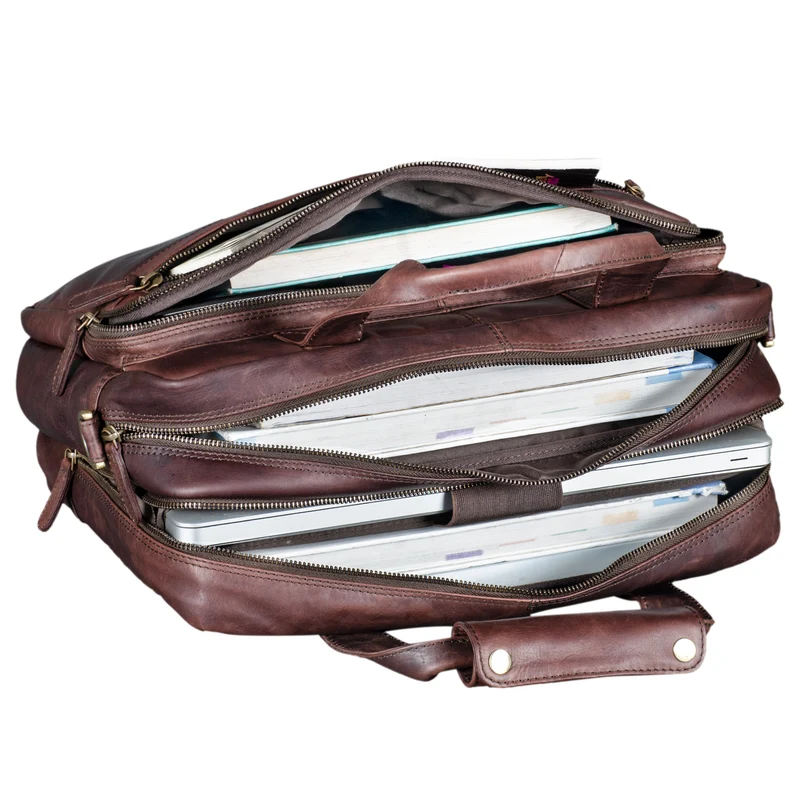 B-WARE "Explorer" Lehrertasche Leder Herren Damen