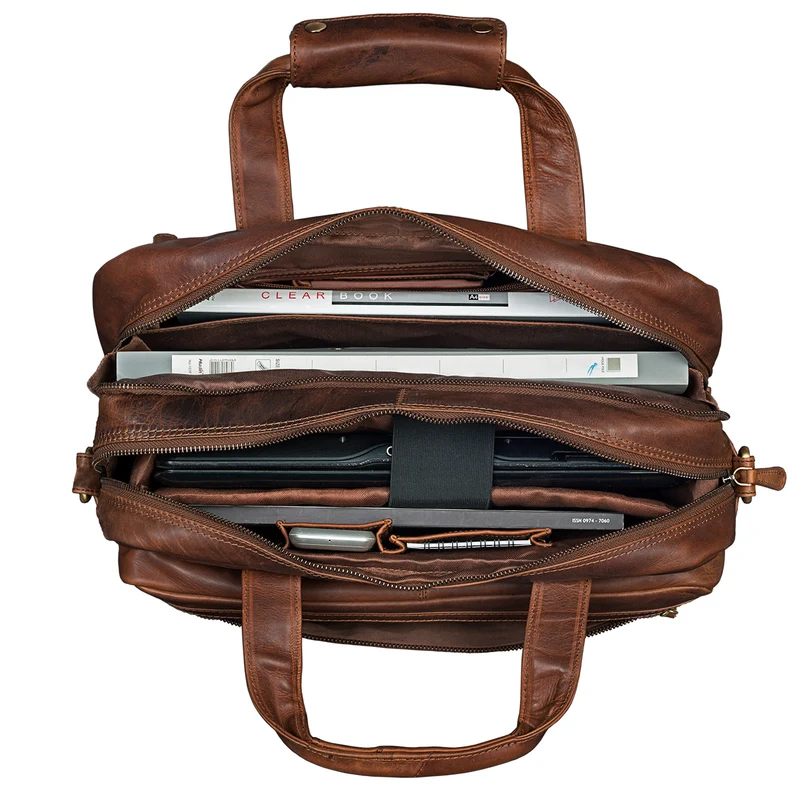 B-WARE "Adventure" Lehrertasche Leder groß