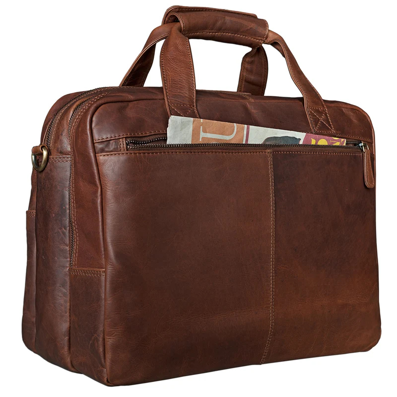 B-WARE "Adventure" Lehrertasche Leder groß
