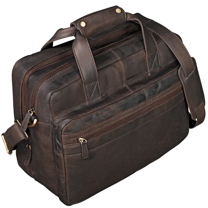 B-WARE "Adventure" Lehrertasche Leder groß
