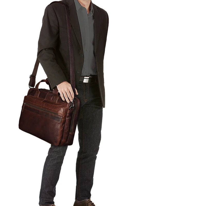 B-WARE "Adventure" Lehrertasche Leder groß