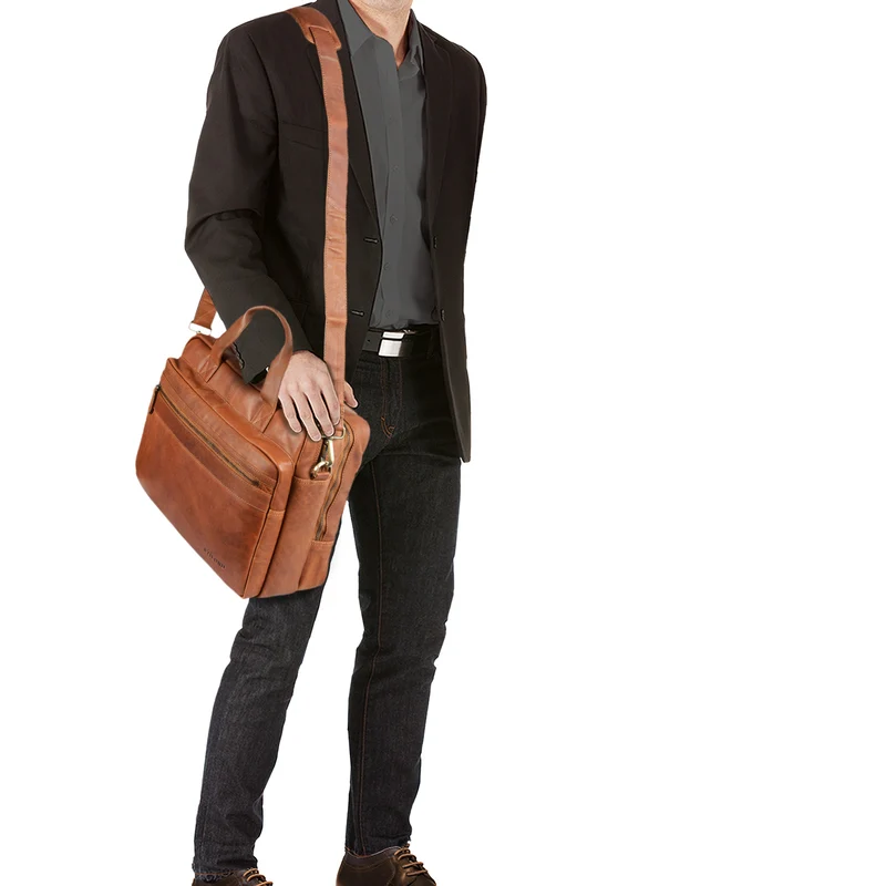 B-WARE "Adventure" Lehrertasche Leder groß
