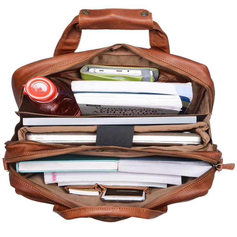 B-WARE "Adventure" Lehrertasche Leder groß