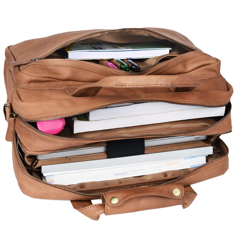 B-WARE "Adventure" Lehrertasche Leder groß