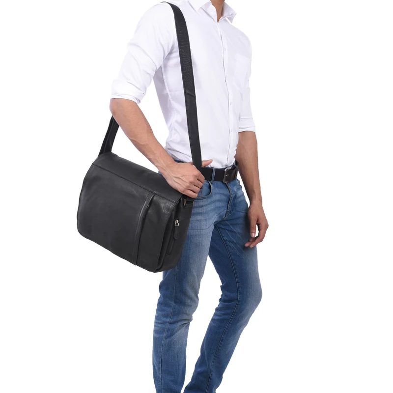 B-WARE "Jeremy" Umhängetasche Messenger Bag Herren Leder