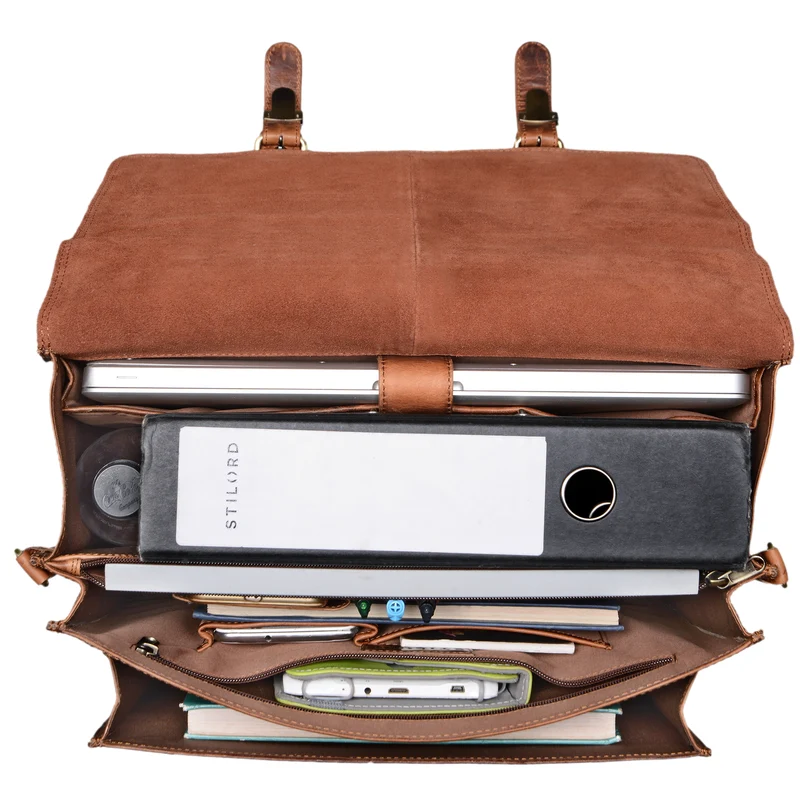 B-WARE "Andro" Lehrer Aktentasche Leder Vintage