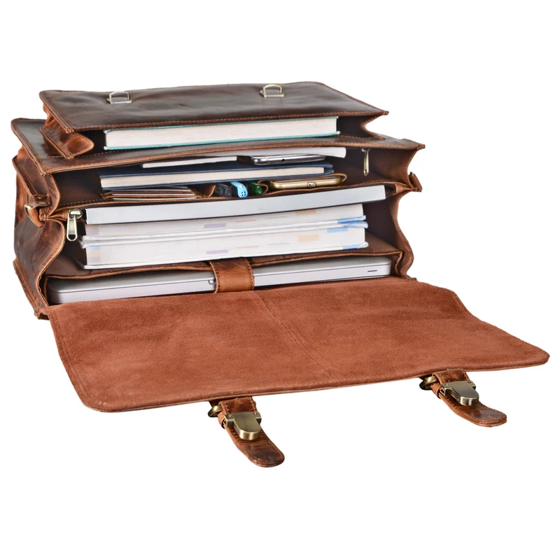 B-WARE "Andro" Lehrer Aktentasche Leder Vintage