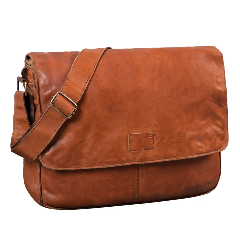 B-WARE "Hannes" Umhängetasche Leder Vintage braun