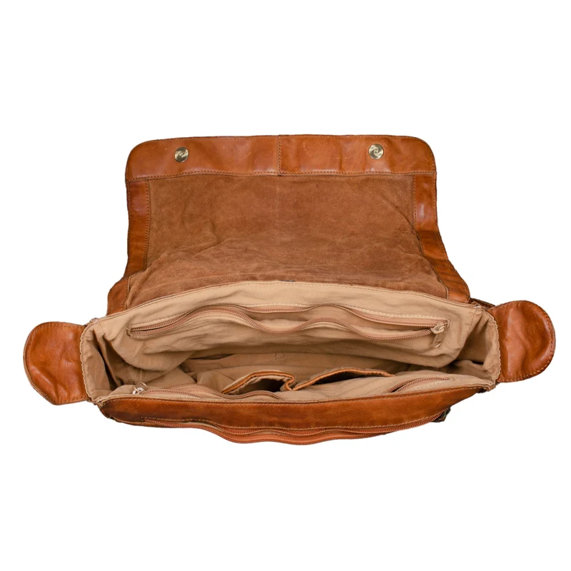 B-WARE "Hannes" Umhängetasche Leder Vintage braun