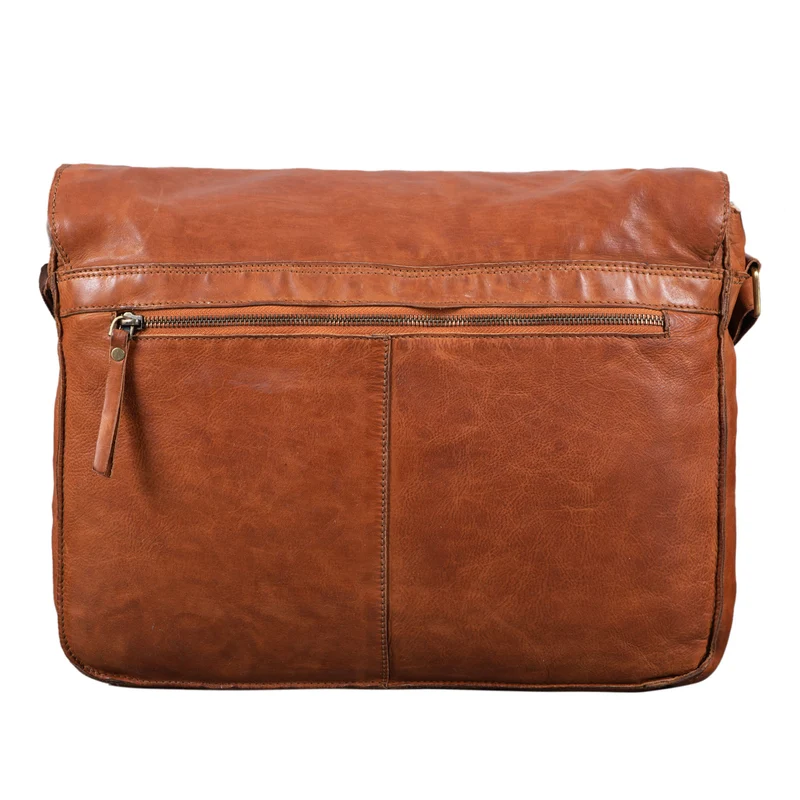 B-WARE "Hannes" Umhängetasche Leder Vintage braun