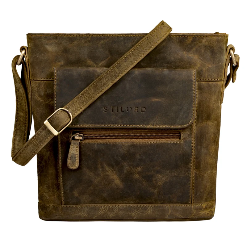 "Paula" Lederumhängetasche Damen Vintage