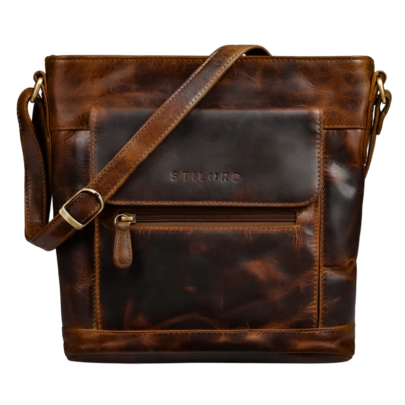 "Paula" Lederumhängetasche Damen Vintage