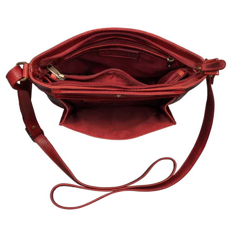 "Paula" Lederumhängetasche Damen Vintage