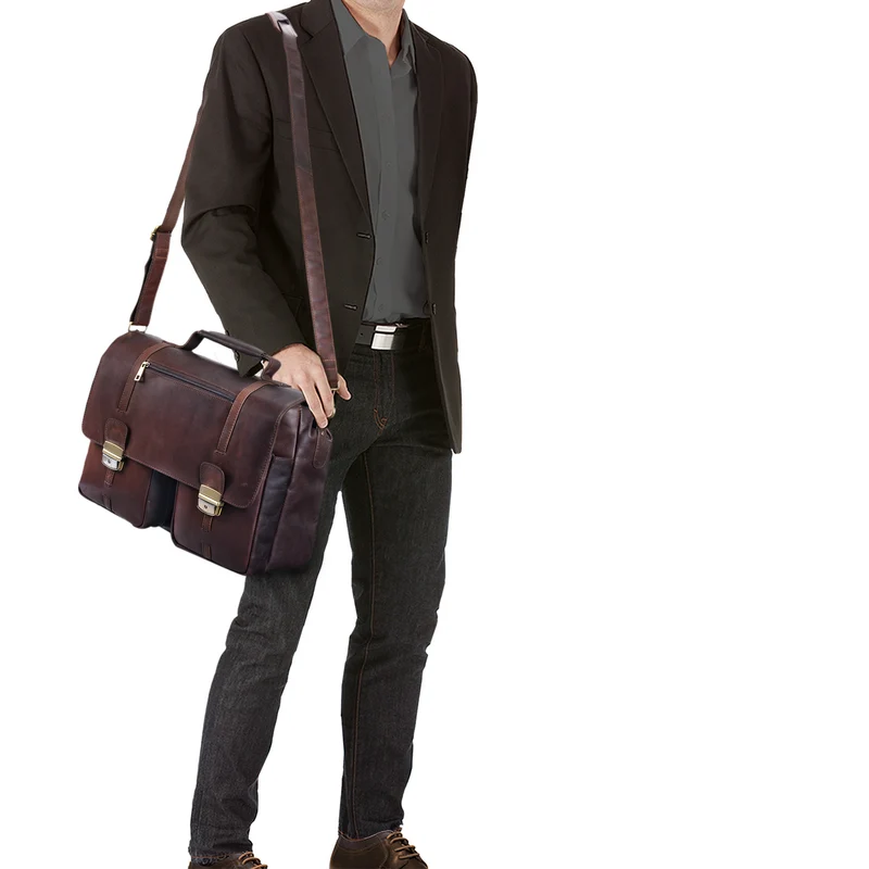 B-WARE "Robin" Vintage Businesstasche Leder Aktentasche
