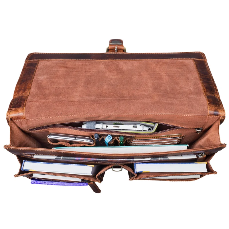 B-WARE "Aurelio" Vintage Aktenmappe Leder