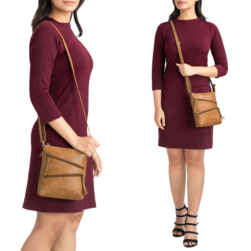 "Alina" Schultertasche Damen Leder Vintage