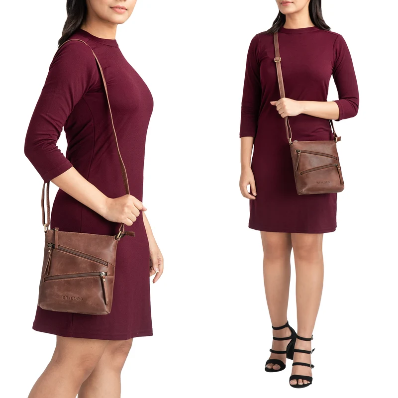 "Alina" Schultertasche Damen Leder Vintage