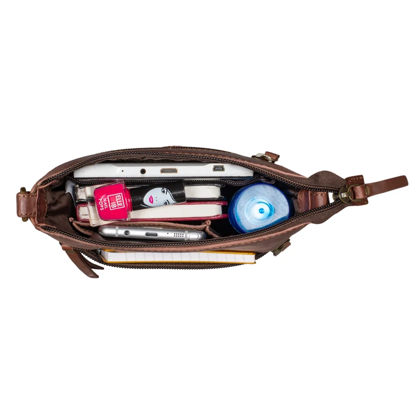 "Alina" Schultertasche Damen Leder Vintage