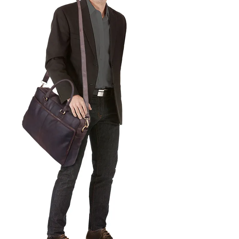 "Aaron" Umhängetasche Leder 15,6 Zoll