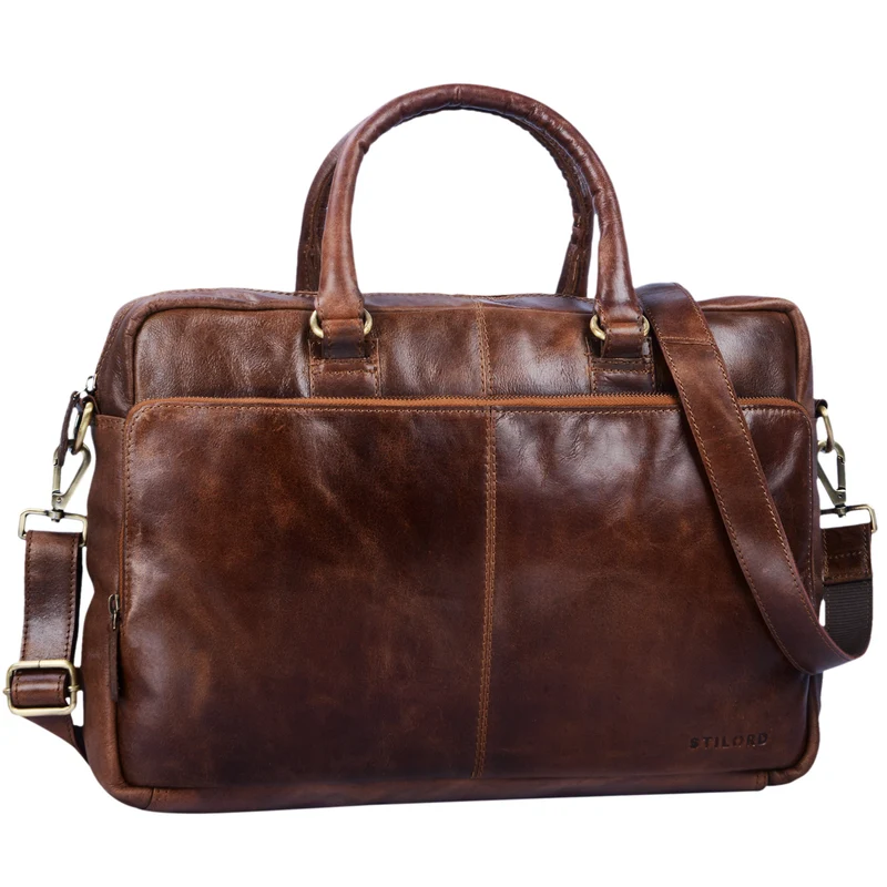 "Aaron" Umhängetasche Leder 15,6 Zoll
