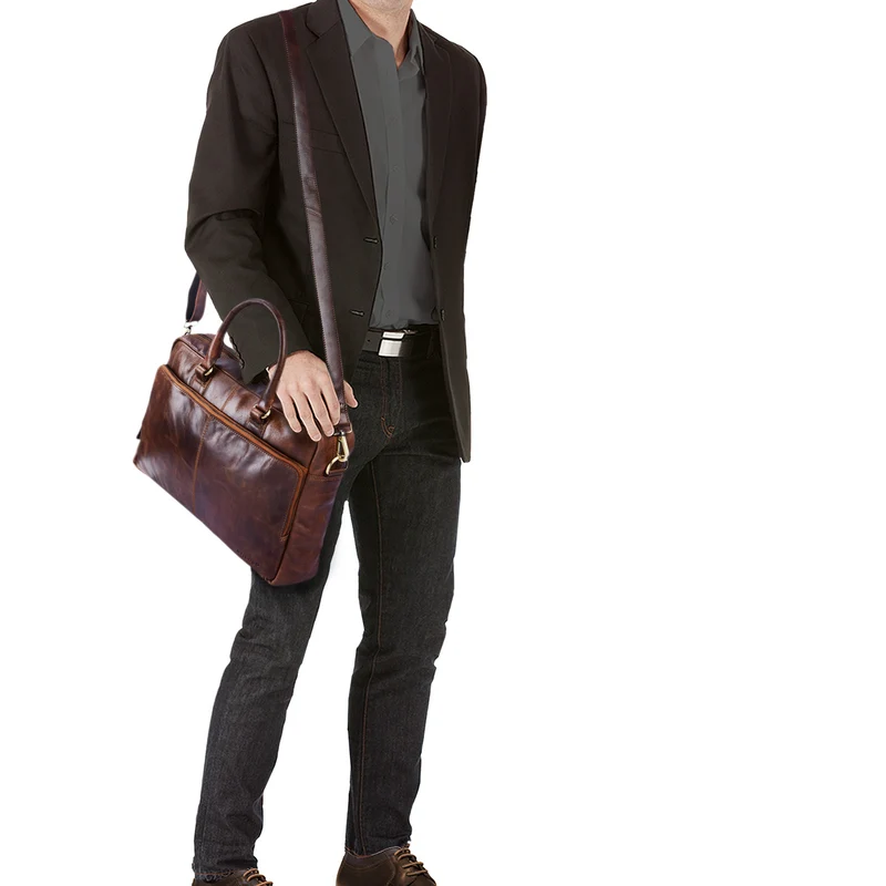 "Aaron" Umhängetasche Leder 15,6 Zoll