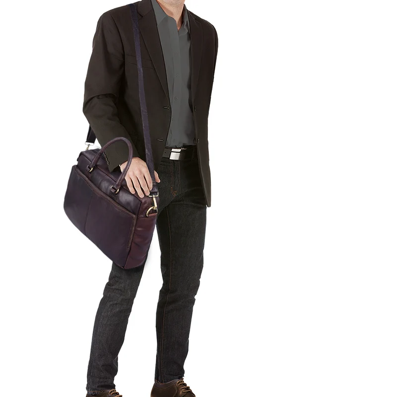 "Aaron" Umhängetasche Leder 15,6 Zoll