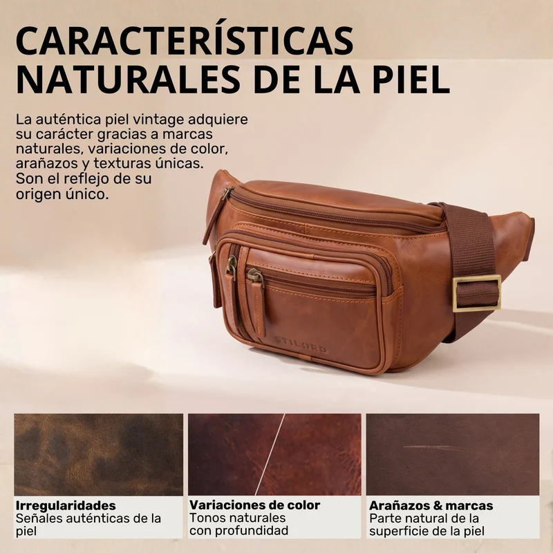 "Greg" Bauchtasche / Gürteltasche Echtes Leder für Damen Herren Groß