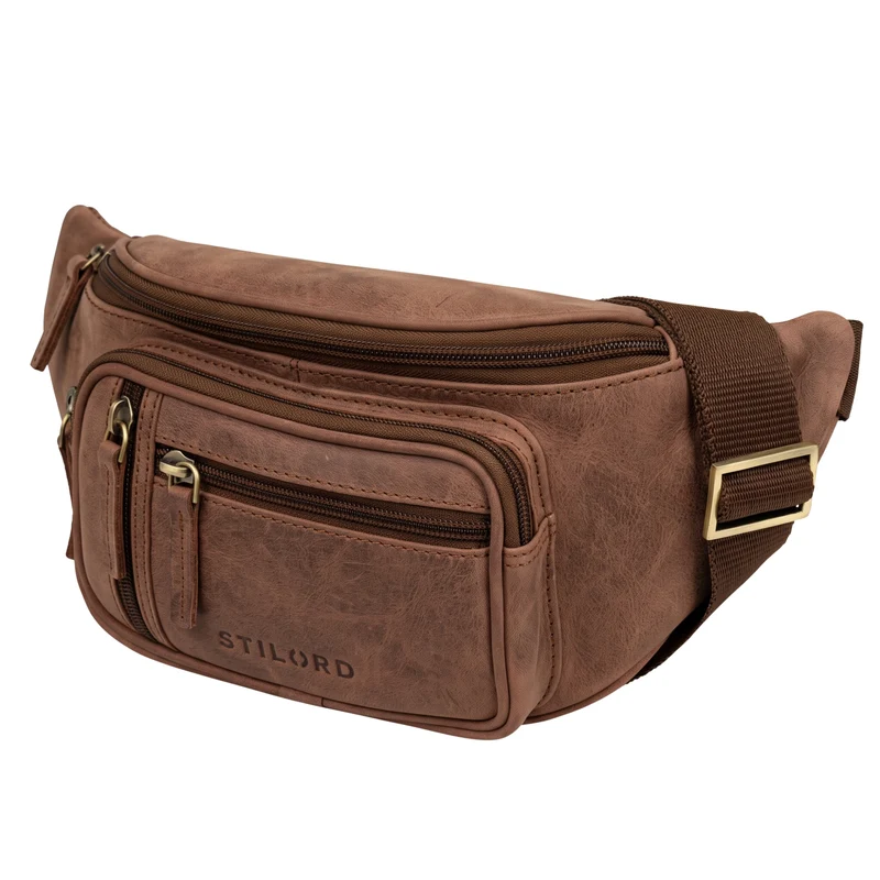 "Greg" Bauchtasche / Gürteltasche Echtes Leder für Damen Herren Groß