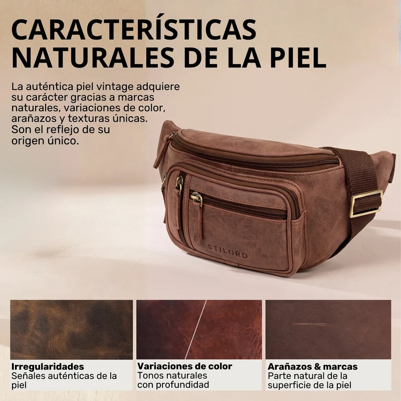 "Greg" Bauchtasche / Gürteltasche Echtes Leder für Damen Herren Groß